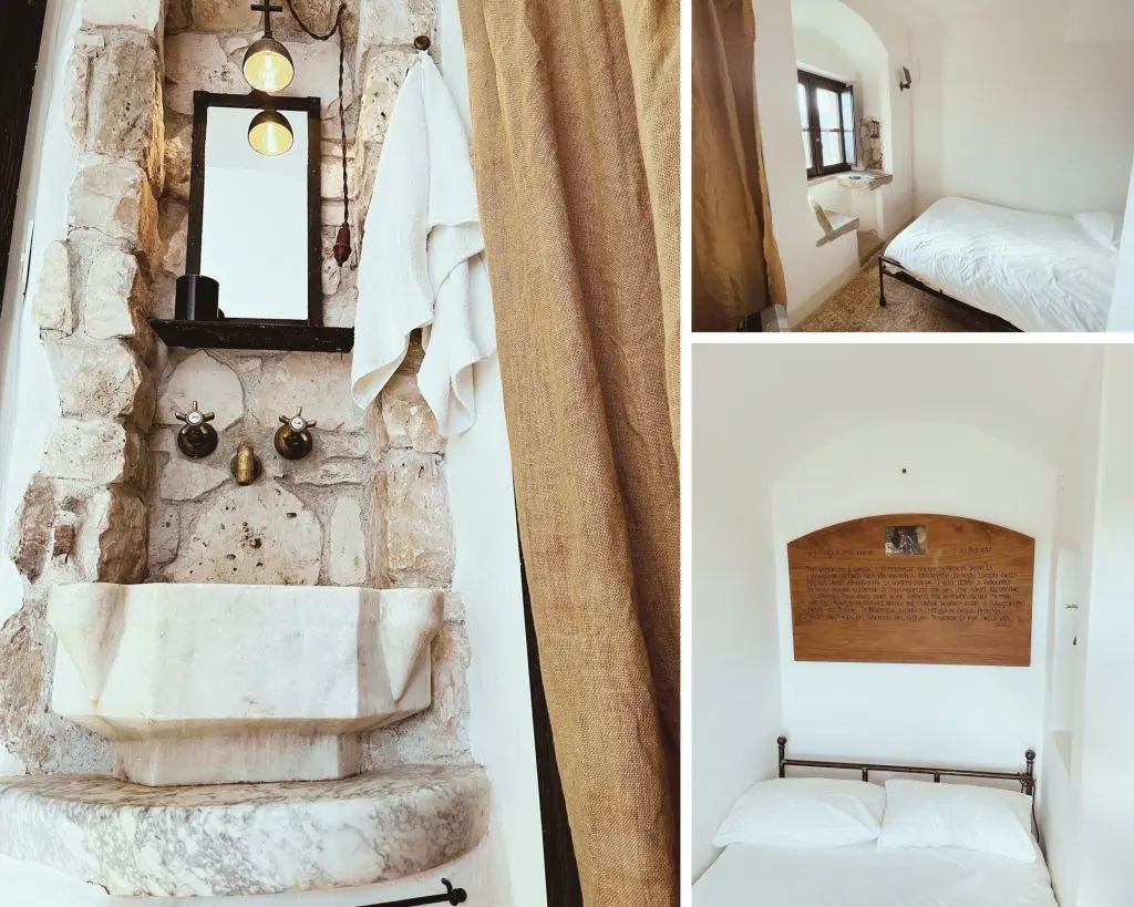 A harmonious blend of rustic elegance and serene simplicity, these intimate spaces within Eremito invite guests to embrace a tranquil retreat steeped in history and charm.