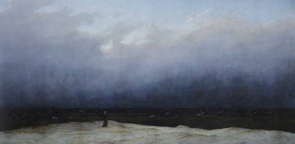Caspar David Friedrich, Monk by the Sea, 1808-1810, Oil on Canvas, 110 x 171.5 cm, Nationalgalerie, Staatliche Museen zu Berlin / Photographer: Andres Kilger