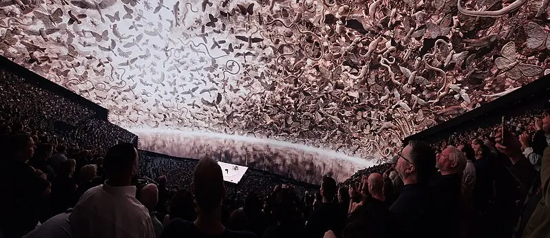 8,000 fans, 4 musicians, 1 billion fish: U2 & The Sphere. © 2023 by Dave Stadley is licensed under CC BY 4.0