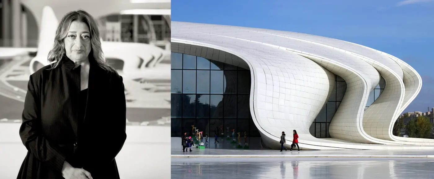 Dmitry Ternovoy, FAL, via Wikimedia Commons / Zaha Hadid’s Heydar Aliyev Cultural center © 2015 by ljubar is licensed under CC BY-NC 4.0